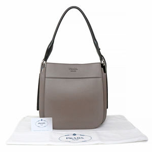 Prada Bag Leather City Nero Calf Margit Argilla Shoulder